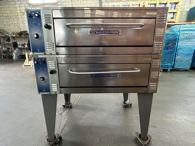 Bakers Pride EP-2-8-3836 Double Stacked Super Deck Electric 4 Pie Pizza Oven 208V 3 Phase ( USED UNIT)