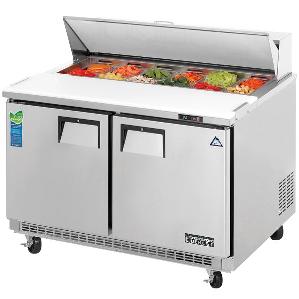 Everest EPBNR2 Double Door Back-Mount Sandwich Prep Table 47.5"  FREE SHIPPING WITH LIFTGATE