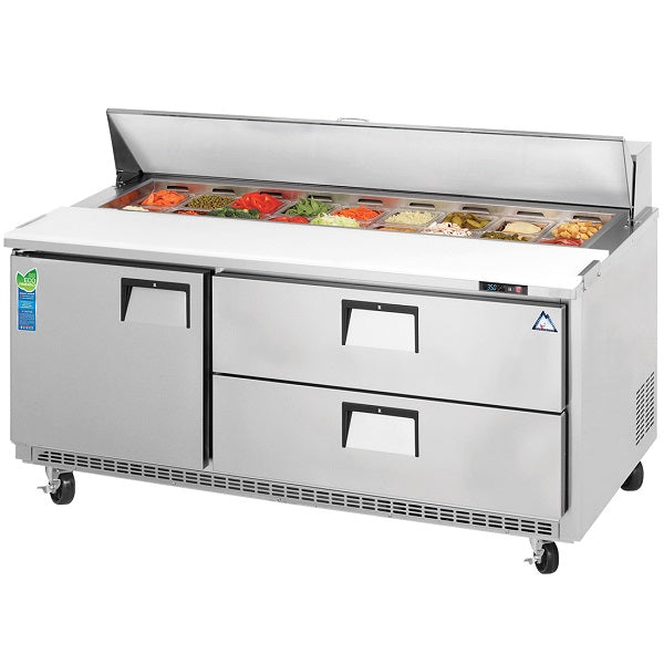 Everest EPBNR3-D2 Door & Drawer Combo Sandwich Prep Table 71"  FREE SHIPPING WITH LIFTGATE