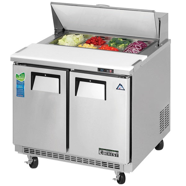 Everest EPBNSR2 Double Door Back-Mount Sandwich Prep Table 35.5" FREE SHIPPING WITH LIFTGATE