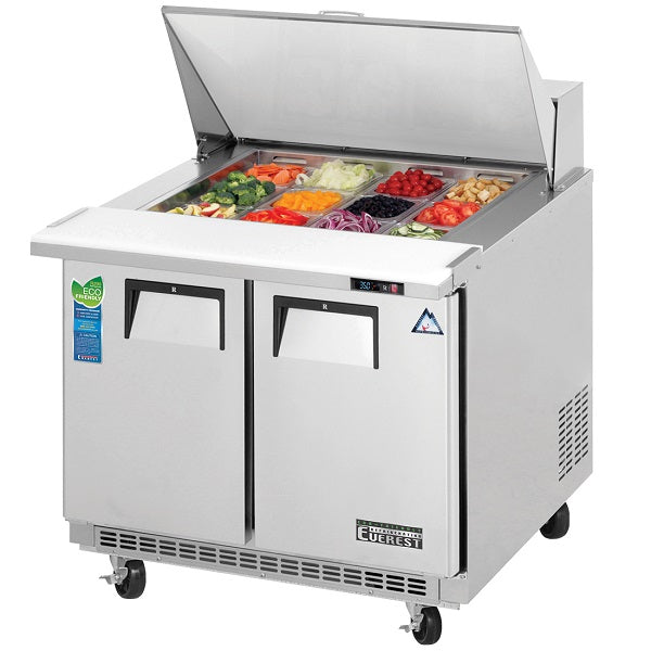 Everest EPBSR2 Double Door Back-Mount Mega-Top Sandwich Prep Table 35.5"  FREE SHIPPING WITH LIFTGATE