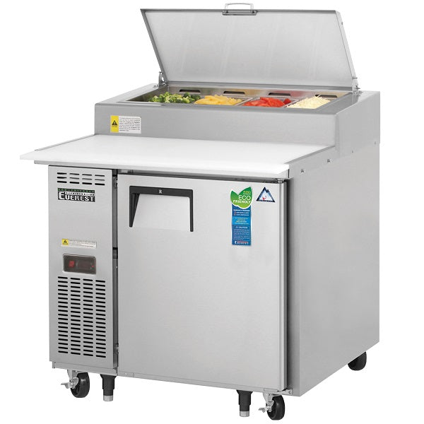 Everest EPPR1 Single Door Side-Mount Pizza Prep Table 35.5"   FREE SHIPPING WITH LIFTGATE
