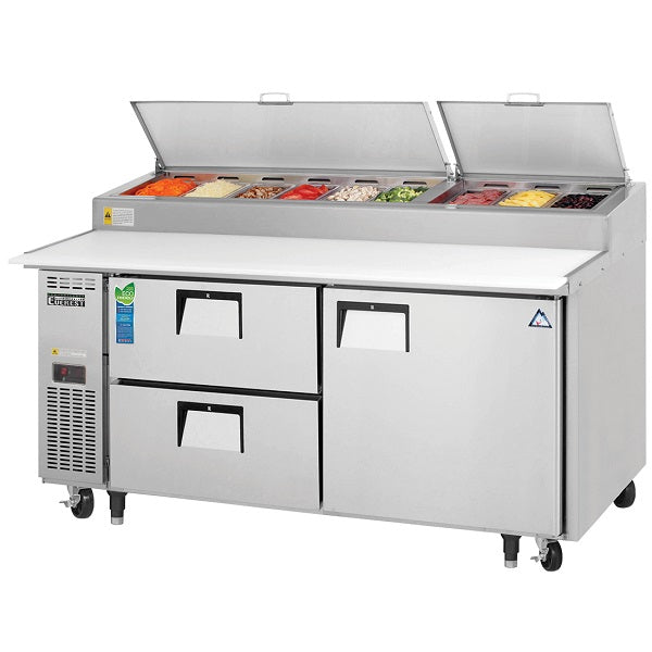 Everest EPPR2-D2 Door & Drawer Combo Pizza Prep Table 71"   FREE SHIPPING WITH LIFTGATE