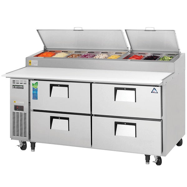 Everest EPPR2-D4 Drawered Pizza Prep Table 71"   FREE SHIPPING WITH LIFTGATE