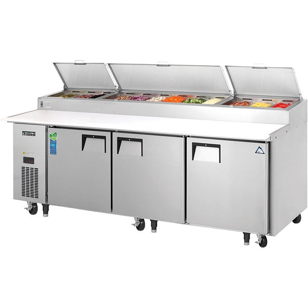 Everest EPPR3 Triple Door Side-Mount Pizza Prep Table 93.25"  FREE SHIPPING WITH LIFTGATE