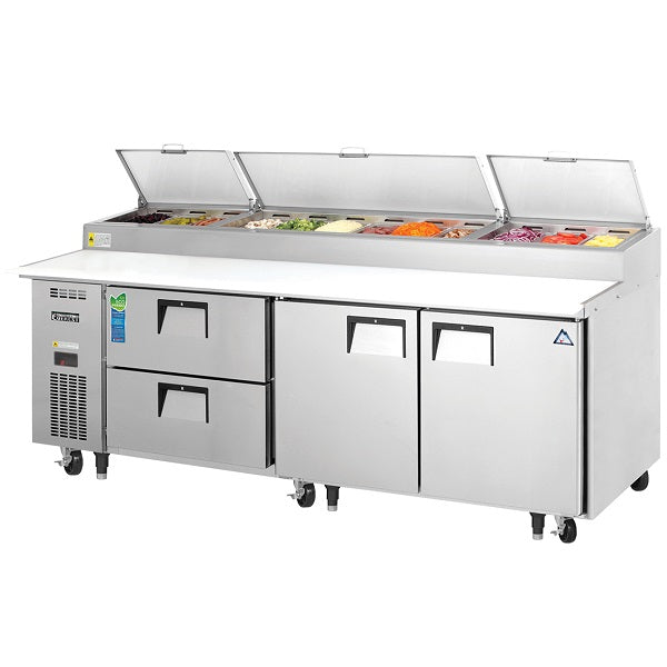 Everest EPPR3-D2 Door & Drawer Combo Pizza Prep Table 93.25"    FREE SHIPPING WITH LIFTGATE