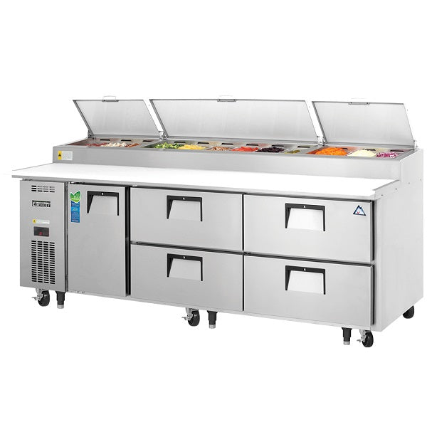 Everest EPPR3-D4 - Door & Drawer Combo Pizza Prep Table 93.25"  FREE SHIPPING WITH LIFTGATE