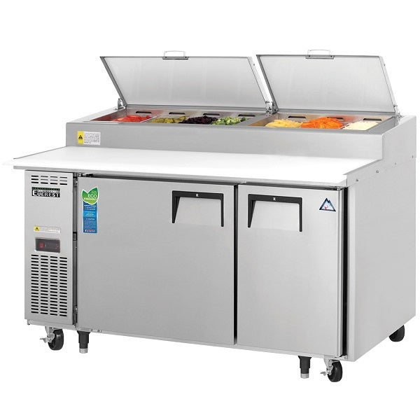 Everest EPPSR2 Double Door Side-Mount Pizza Prep Table 59.5"  FREE SHIPPING WITH LIFTGATE