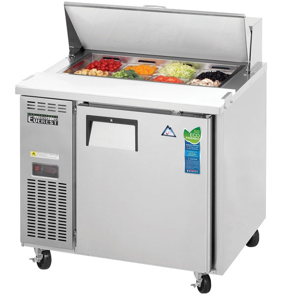 Everest EPR1-24 Single Door Side-Mount Sandwich Prep Table 35.5" - 6.0 Cu. Ft. Capacity  FREE SHIPPING WITH LIFTGATE