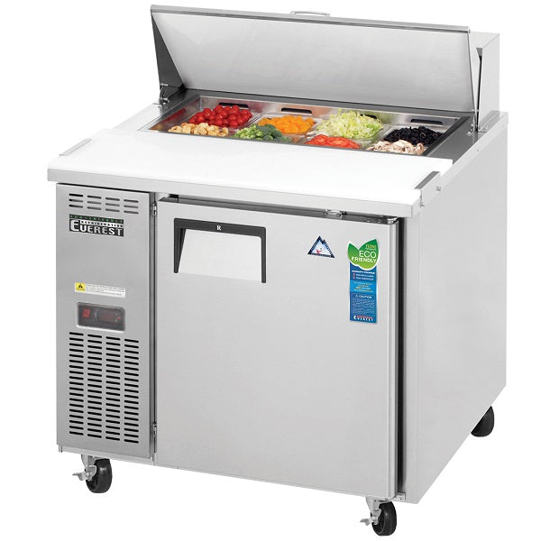 Everest EPR1 Single Door Side-Mount Sandwich Prep Table 35.5"-9.0 Cu. Ft Capacity  FREE SHIPPING WITH LIFTGATE