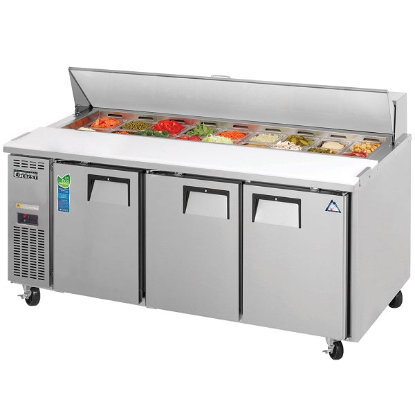 Everest EPR3 Triple Door Side-Mount Sandwich Prep Table 71"   FREE SHIPPING WITH LIFTGATE