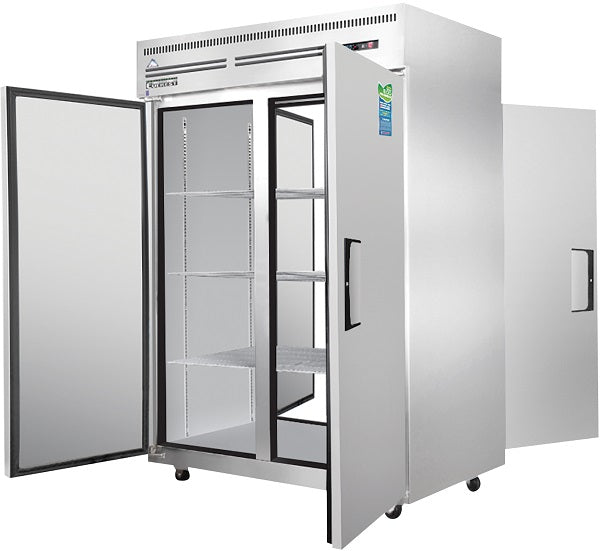 Everest ESPT-2S-2S 49 5/8" Two Section Upright Reach-In Pass-Thru Refrigerator Solid Front/Solid Rear -  FREE SHIPPING WITH LIFTGATE