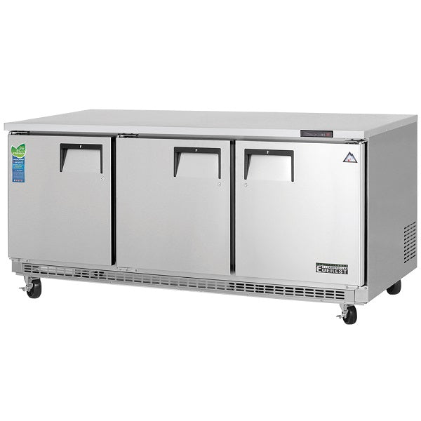 Everest ETBF3 Triple Door Back-Mount Under-Counter Freezer 71"    FREE SHIPPING WITH LIFTGATE