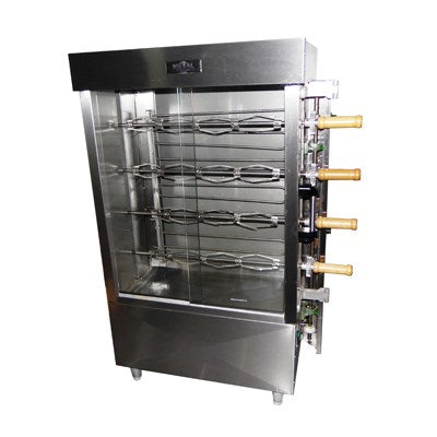 Ampto FRG6VE Commercial 30 Chicken Capacity Rotisserie Gas Oven Machine - 90,000 BTU
