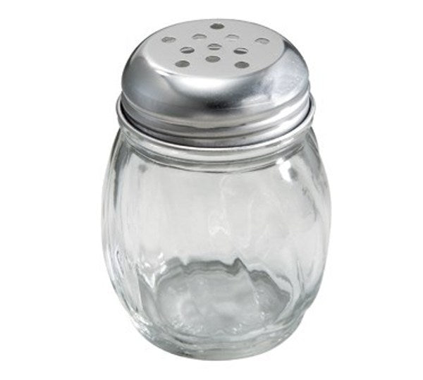 Winco G-107 6oz. Glass  Dredge/Shaker with Perforated Top