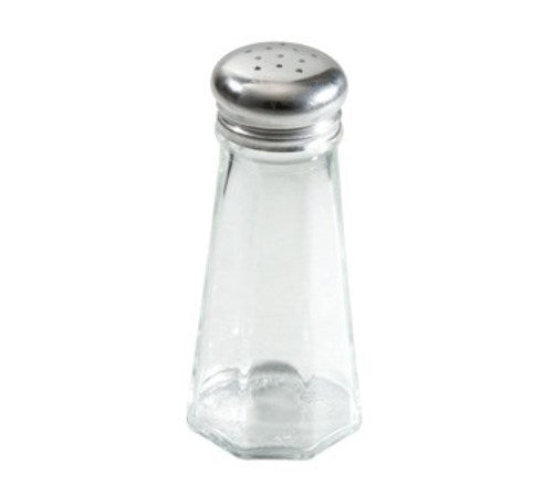 Winco G-117 3oz. Paneled Glass Salt/Pepper Shaker with Mushroom Top