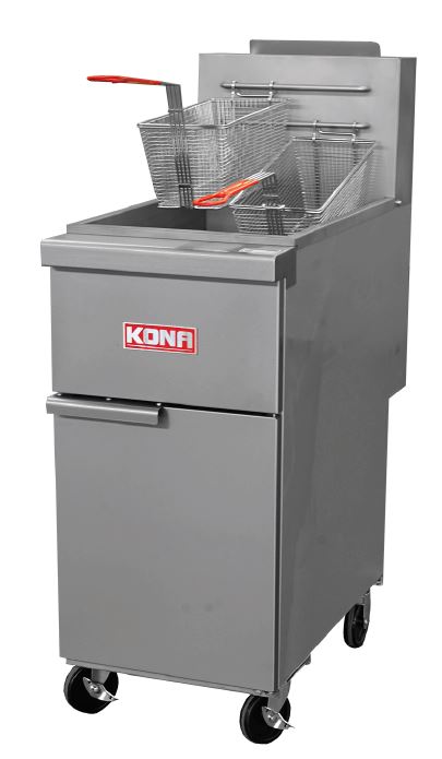 Kona NJOF-50/60 50-60 lb. Capacity Natural Gas Open Pot Fryer - 122,000 BTU