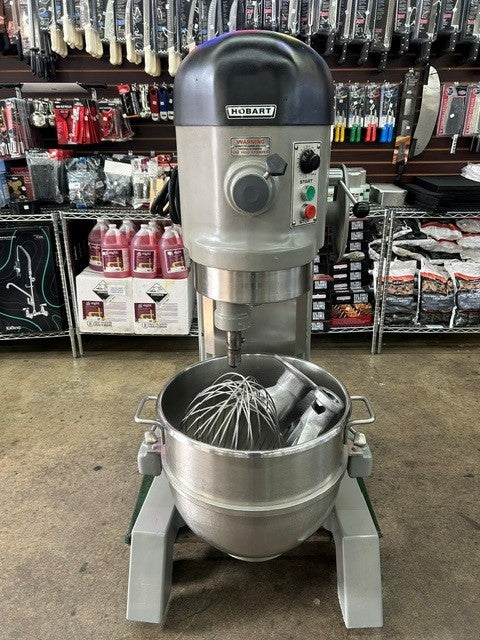 Hobart H-600 60 Quart Mixer Including Hook, Flat Beater, Whip and Bowl 208V 1 phase (USED UNIT)