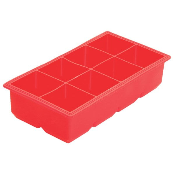 Winco ICCT-8R 8 Compartment Red Silicone Ice Cube Tray