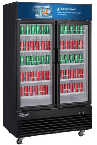 Dukers DSM-33R 39 3/8"W Two Swinging Glass Door Merchandiser Refrigerator - 33.55 Cu. Ft FREE SHIPPING!