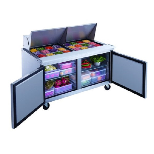 Dukers DSP60-24M-S2 60"W Two Door Megatop Sandwich/ Salad Prep Table - 14.33 Cu. Ft. FREE SHIPPING!