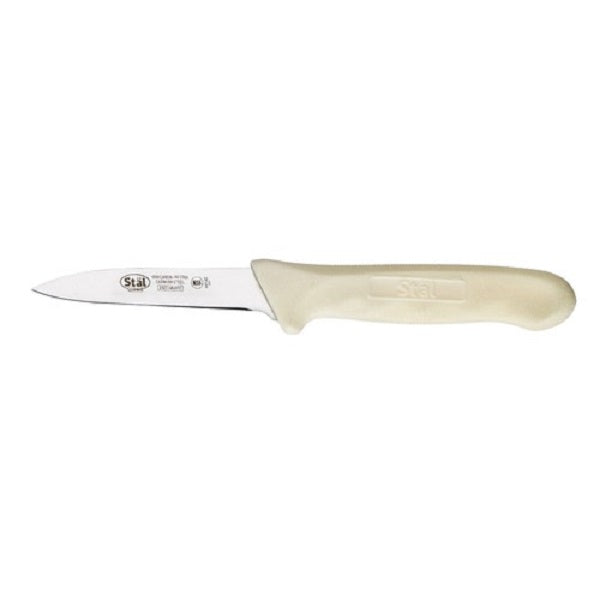 Winco KWP-30 Paring Knife with 3-1/4"" Blade and White Handle