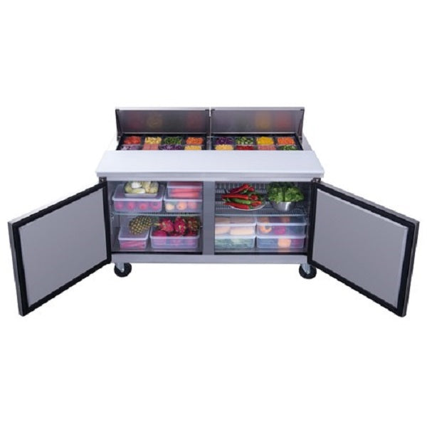 Dukers DSP60-16-S2 60"W Two Door Sandwich/ Salad Prep Table - 14.33 Cu. Ft. FREE SHIPPING!