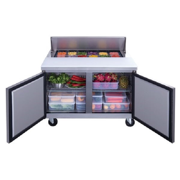 Dukers DSP48-12-S2 48"W Two Door Sandwich/ Salad Prep Table - 11.47 Cu. Ft. FREE SHIPPING!