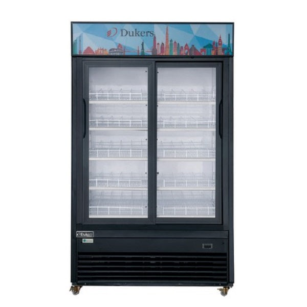 Dukers DSM-47SR  54"W Black Two Sliding Glass Door Merchandiser Refrigerator - 47.67 Cu. Ft FREE SHIPPING!