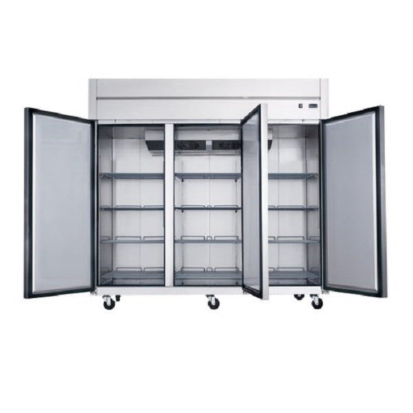 Dukers D83AF 82-5/8"W 3 Door Stainless Steel Top Mount Reach In Freezer - 65.98 Cu. Ft FREE SHIPPING!