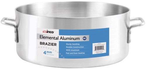 Winco ALB-18 18 Qt. Elemental Aluminum Brazier Pan