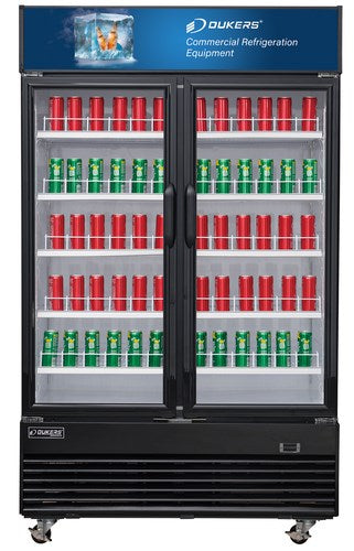Dukers DSM-41R 47 1/4"W Two Swinging Glass Door Merchandiser Refrigerator - 41.28 Cu. Ft FREE SHIPPING!