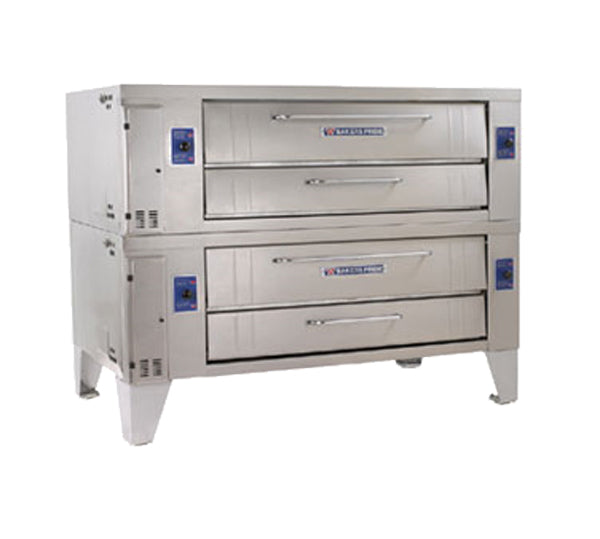 Bakers Pride Y-602BL Super Deck Series 78" Gas Double Deck  Brick Lined Pizza Oven - 240,000 BTU