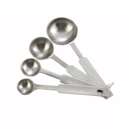 Winco MSPD-4X 4 Piece Stainless Steel Measuring Spoon Set