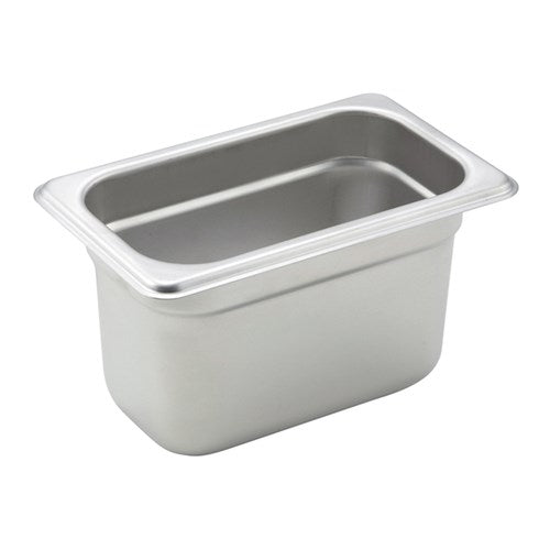 Winco SPJH-904 22 Gauge Ninth-Size 4" Deep Stainless Steel Anti Jam Steam Table Pan