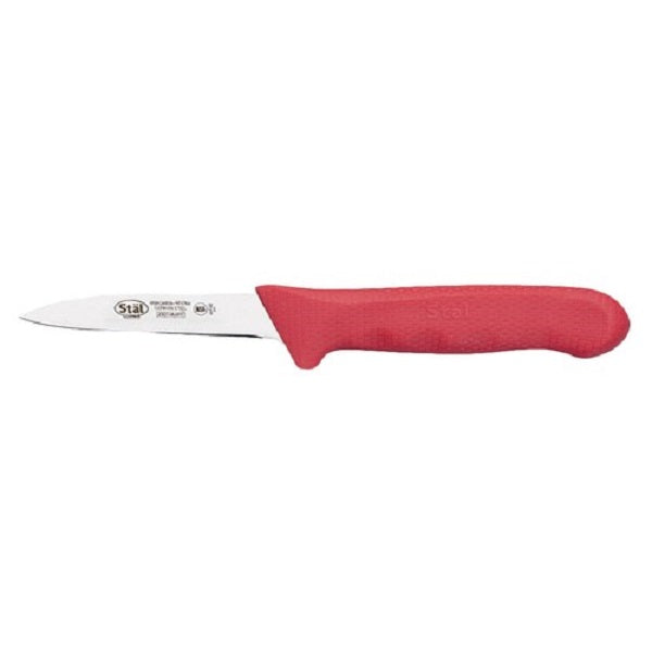 Winco KWP-30R Paring Knife with 3-1/4"" Blade and Red Handle