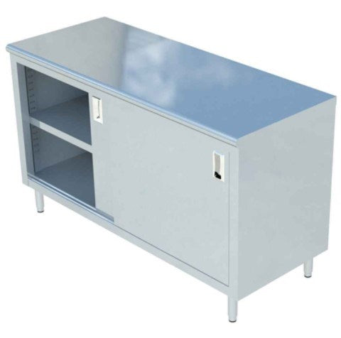 Sapphire SMDC-2472S 72"W x 24"D Chef Table, Cabinet Base With Sliding Doors