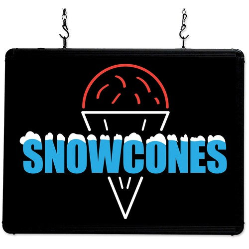 Winco 92003 Benchmark Ultra-Bright Merchandising Sign, "Snow Cones", LED Back Lighting
