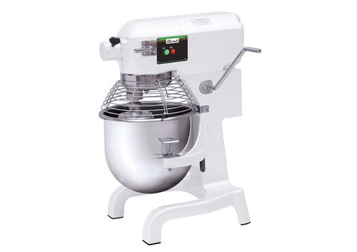 Winco EMP-20 20 Quart Planetary Mixer w/ Bowl, Bowl Guard Flat Beater, Wire Whip, Dough Hook, 110V