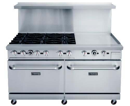 Dukers DCR60-6B24GM 60" Natural Gas 6 Burner Range 24" Griddle - FREE SHIPPING!