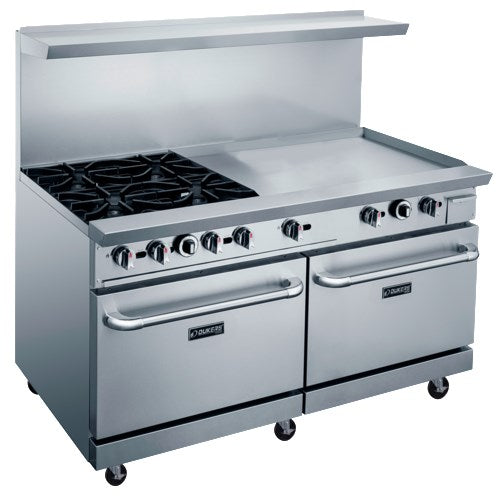 Dukers DCR60-4B36GM 60" Natural Gas 4 Burner Range 36" Griddle - FREE SHIPPING!