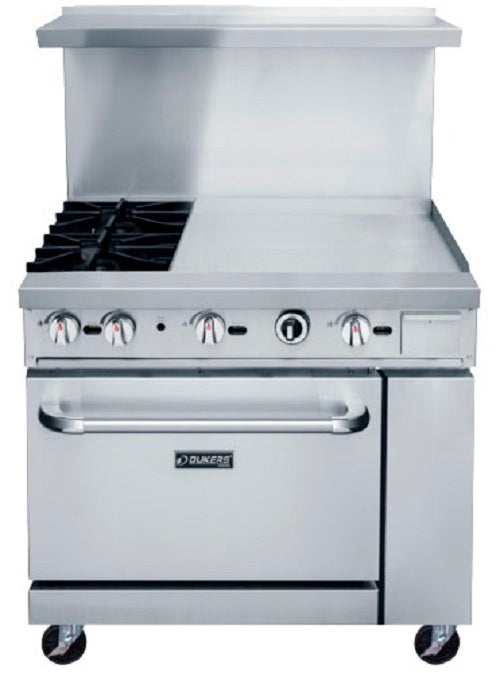 Dukers DCR36-2B24GM 36" Natural Gas 2 Burner Range W 24" Griddle - FREE SHIPPING!