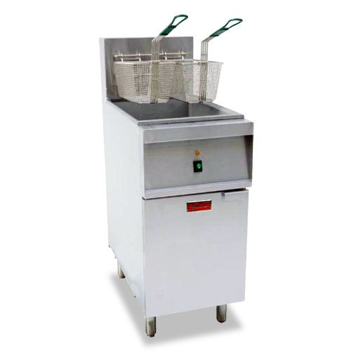 Omcan CE-CN-0040-208-1 (47740) 40 Lbs. Electric Fryer, Floor Model 208V - Single Phase