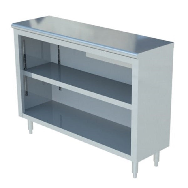 Sapphire SMDC-1848 48"W x 18"D Stainless Steel Open Front Enclosed Base Dish Cabinet