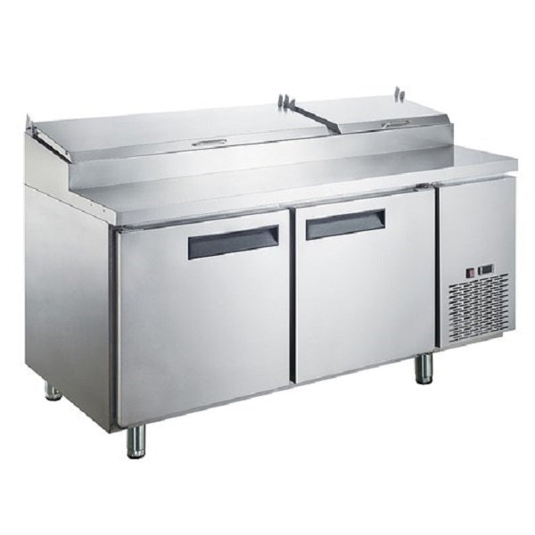 Dukers DPP70 70"W Two Door Pizza Prep Refrigerator - 17.58 Cu. Ft. FREE SHIPPING!