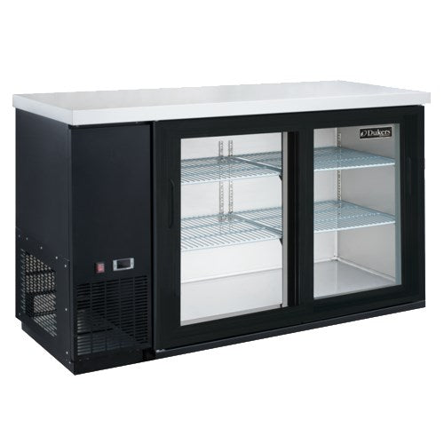 Dukers DBB48-H2  49 1/5"W Two Hinged Glass Door Black Back Bar Cooler -11.23 Cu. Ft - FREE SHIPPING!