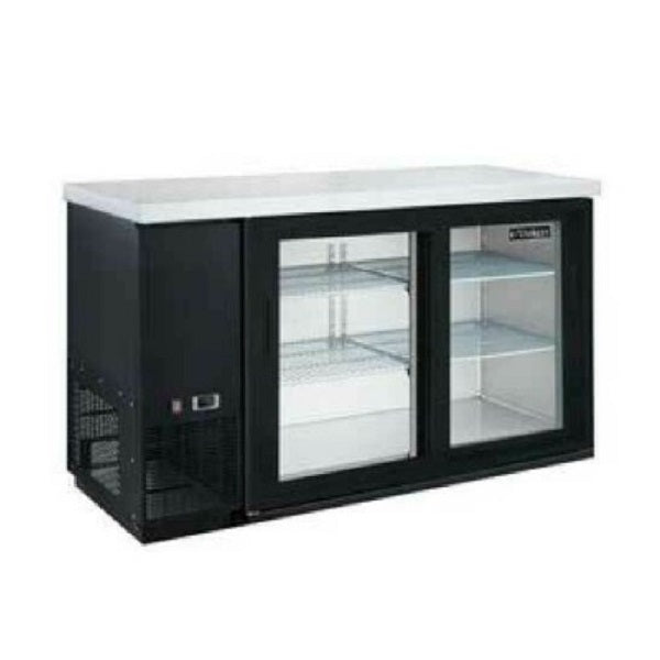Dukers DBB48-S2  49 7/8"W Two Sliding Glass Door Black Back Bar Cooler -11.23 Cu. Ft FREE SHIPPING!