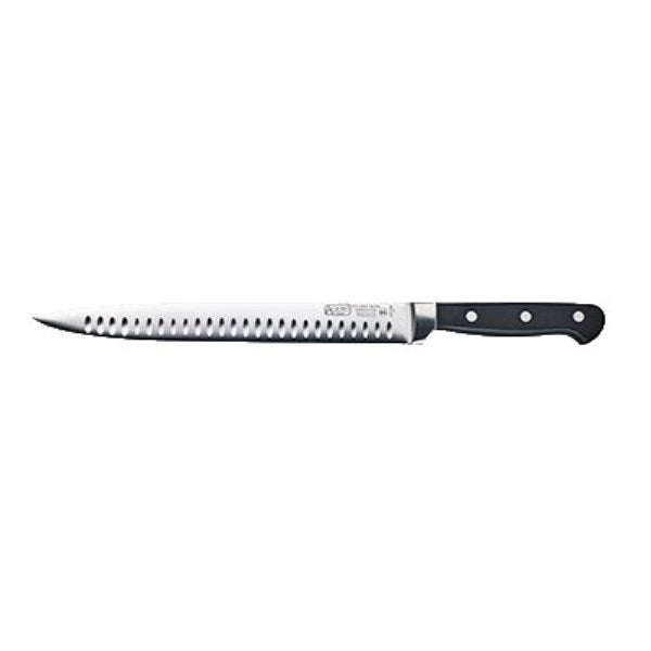 Winco KFP-101 10" Acero Knife with Granton Edge and Ergo POM Handle