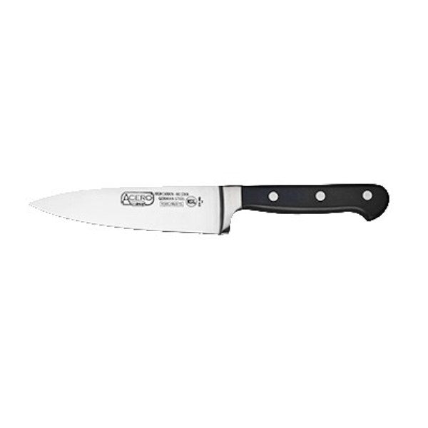 Winco KFP-60 6" Acero Chef Knife with Granton Edge and ErGo POM Handle
