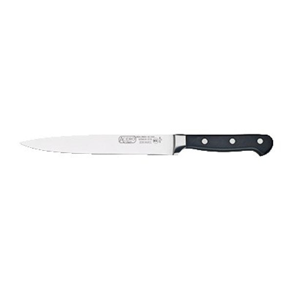 Winco KFP-81 8" Acero Knife with Granton Edge and Ergo POM Handle
